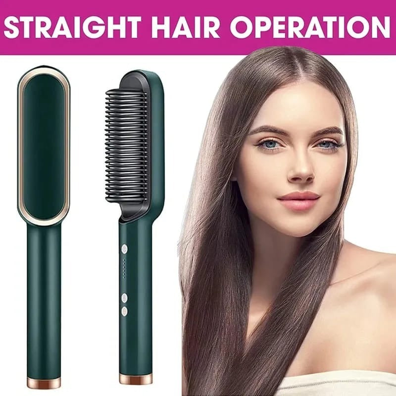909 Hair Straightening 2-in-1 Brush & Curler – Electric Styling Comb