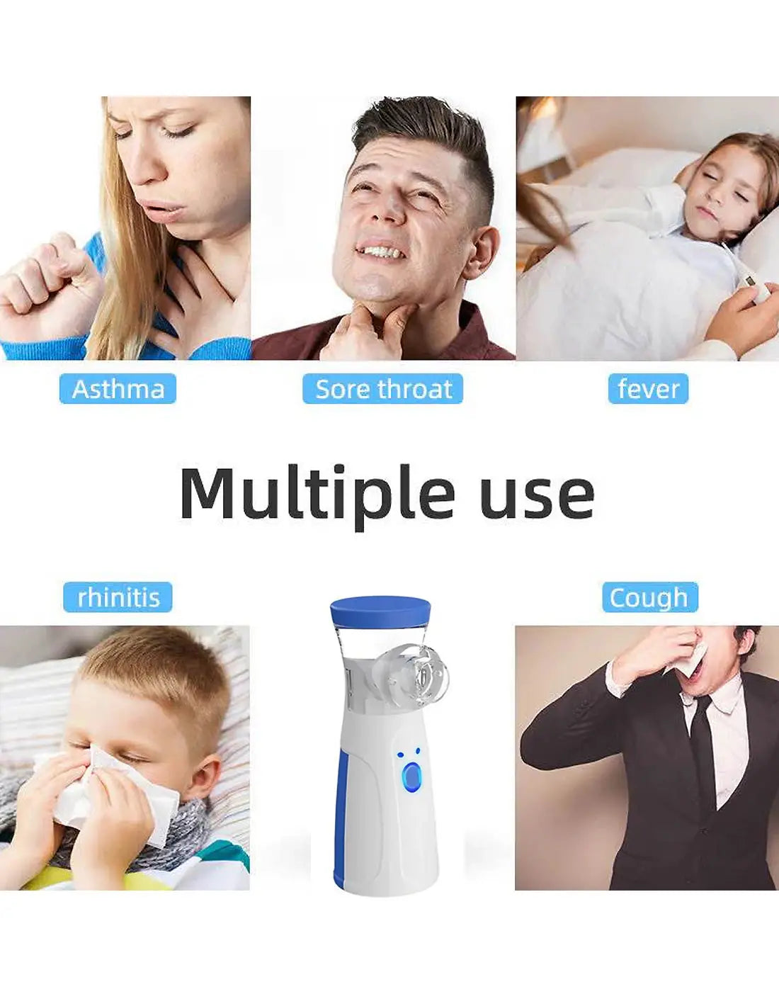 Portable Mesh Nebulizer for Kids & Adults – Compact Handheld Mist Inhaler