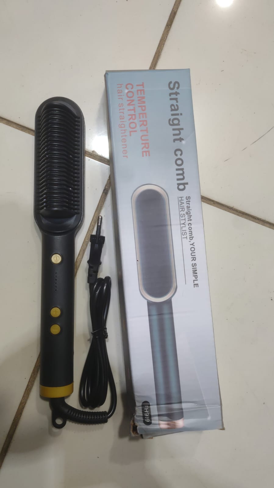 909 Hair Straightening 2-in-1 Brush & Curler – Electric Styling Comb